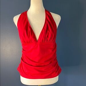 Venus- tankini top, ruched sides, racerback, built-in bra & fully lined 14- RED